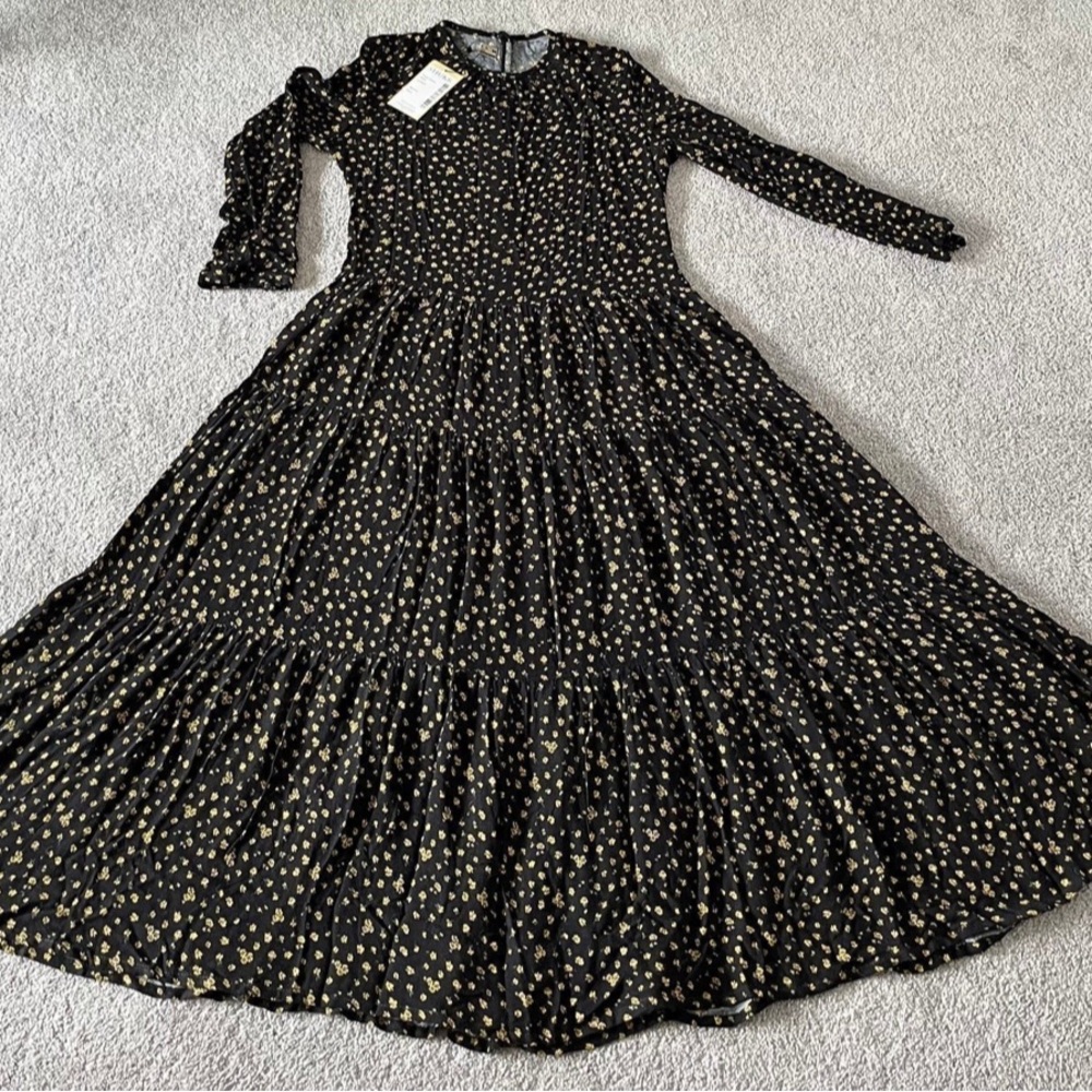 Elegant Black and Yellow Women's Dress